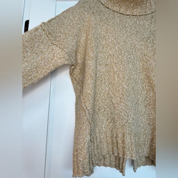 Michael Kors Oatmeal Heather Turtleneck Cotton Wool Blend Sweater Size XL - Picture 3 of 10